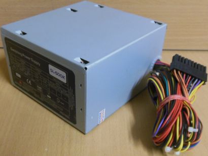 Inter-Tech SL-500K Power Supply 500Watt ATX PC Netzteil SATA Molex FDD* nt1657