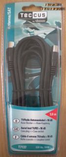 Teccus by Vivanco TV Radio Antennenkabel 90db Koax-St- Koax-Kupplung 3m* so97