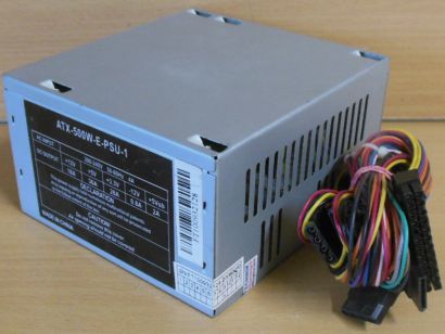 ATX-500W-E-PSU-1 500 Watt ATX PC Computer Netzteil P4 SATA Molex Floppy* nt1707