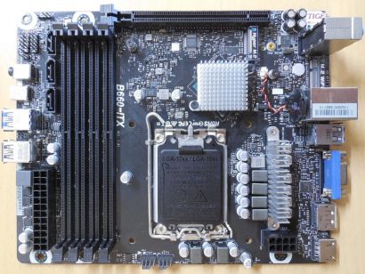 ASRock DeskMeet B660 Mainboard B660-ITX Rev 1.01 + Blende Sockel LGA 1700* m1105