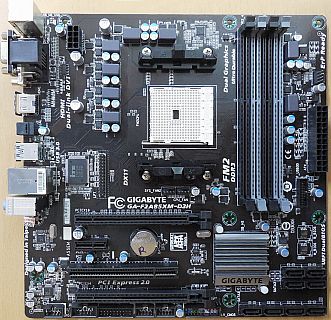 Gigabyte GA-F2A85XM-D3H Rev 1.2 Mainboard +Blende AMD A85X Sockel FM2 DDR3*m1118