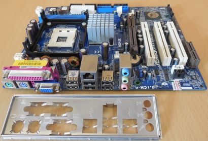 ASRock P4VM800 Rev 1.03 Retro Mainboard +Blende Intel Sockel 478 VGA LAN* m1121