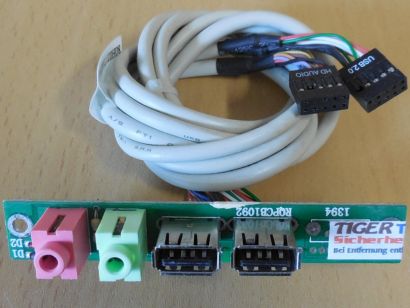 terra 1009253 RQPCB1092 80H02171022A0 USB HD Audio MIC Front I/O Panel* pz1126