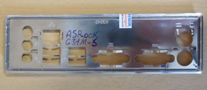 ASRock G31M-S R2.0 Mainboard Blende Motherboard Backplate Abdeckplatte* mbb34 IO-Shield