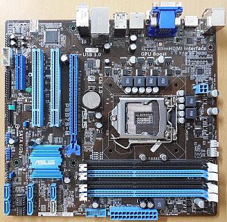 Asus P8B75-M Rev 1.03 Mainboard +Blende Intel B75 Sockel 1155 DDR3 USB3.0* m1147