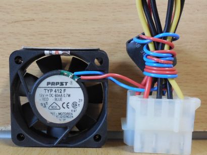 PAPST TYP 412 F Lüfter 40mm DC 12V 60mA 0.7W 4-pin Molex Retro Cooler FAN* GL216