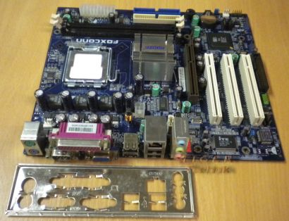 Foxconn 661M08-FX-6LS Mainboard + Blende Sockel 775 FSB800 SATA LAN AGP 8x*m124