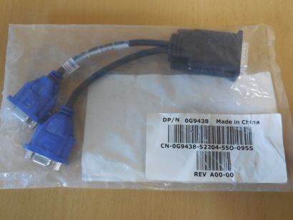 Dell 0G9438 1x DMS-59 zu Dual 2x VGA D-Sub Adapter Y Splitter Kabel NEU* pz1196