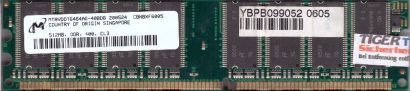 Micron MT8VDDT6464AG-40BDB 512MB DDR1 400MHz PC3200 Arbeitsspeicher RAM* r1074