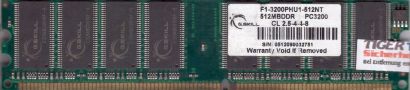 G.SKILL F1-3200PHU1-512NT 512MB DDR1 400MHz PC3200 Arbeitsspeicher RAM* r1080