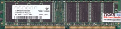 Aeneon AED660UD00-500C98Y 512MB DDR1 400MHz PC3200U-30331 RAM* r1083 Aeneon AED660UD00-500C98Y 512MB DDR1 400MHz PC3200U-30331 RAM* r1083