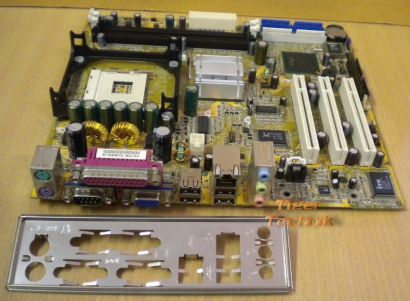 FIC VC37-GV Mainboard + Blende Sockel 478 FSB533 HT Video Audio LAN USB2.0* m135