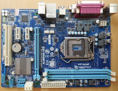 Gigabyte GA-B75M-D3V Rev2.0 Mainboard +Blende Intel B75 Sockel 1155 DDR3* m1172