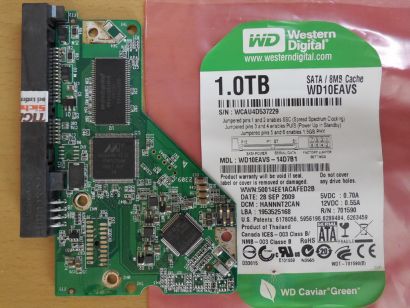 Western Digital Green WD10EAVS-14D7B1 PCB Controller Elektronik Platine* FE309