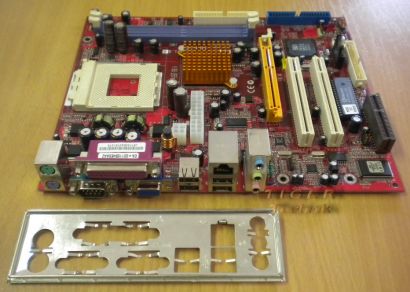 PC-Chips M863G rev. 1.5A Mainboard + Blende Sockel A 462 Video Audio LAN *m141