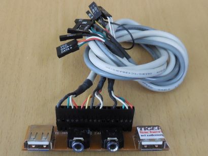 MS-Tech LC-310 SX-395 ZAO-100T Front IO Panel 2x USB 2.0 Audio Mikrofon* pz1222
