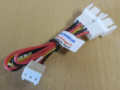3-Pin Lüfter Y Kabel Adapter 1x Buchse auf 2x Stecker PC Gehäuselüfter* pz1262