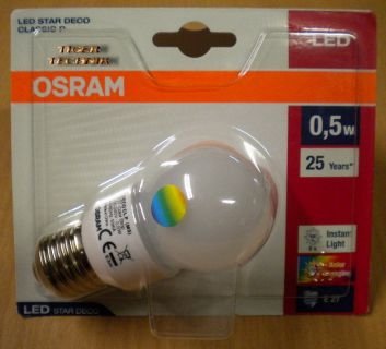 Osram LED STAR DECO CLASSIC P E27 Color change Farbwechsel LED 0,5W *so160