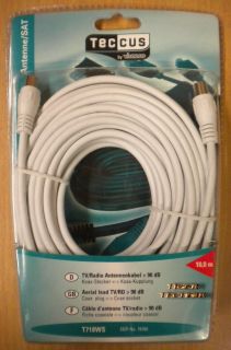 Teccus by Vivanco TV/Radio Antennenkabel >90db Koax-St.- Koax-Kupplung 10m so137