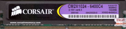 Corsair XMS2 CM2X1024-6400C4 PC2-6400 1GB DDR2 800MHz Arbeitsspeicher RAM* r15