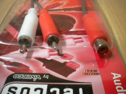 Teccus by Vivanco Audio Y-Adapter 0,2m Chinch Buchse - 2x Chinch Stecker* so148