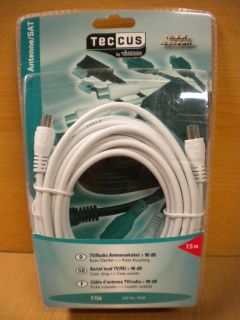 Teccus by Vivanco TV Radio Antennenkabel 90db Koax-Stecker- Koax-Ku 7,5m* so185