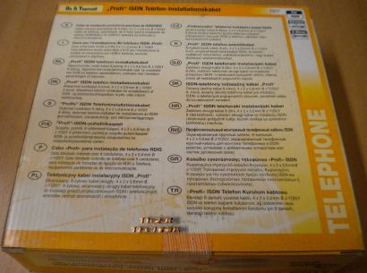 Skymaster Profi-ISDN Telefon-Installationskabel 8-adrig 4x2x0,6mm 25m lang*so218