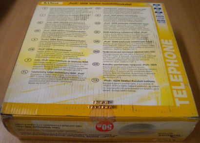 Skymaster Profi-ISDN Telefon-Installationskabel 8-adrig 4x2x0,6mm 50m lang*so219