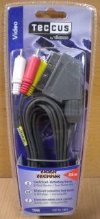 Teccus by Vivanco 2m Chinch Scart Verbindung Stereo Scart in 3x Chinch* so174