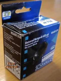Schwaiger NG600 USB Universal-Netzgerät 600mA 3 V bis 12 V* nt718