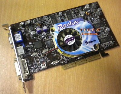 AOpen GF4Ti4200 Nvidia GeForce4 Ti4200 64MB AGP8x 64MB VGA TV-Out DVI* g29