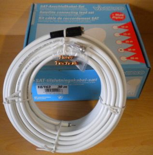Vivanco SAT Anschlusskabel Set 30m F-Stecker weiß 90dB High Quality *so226
