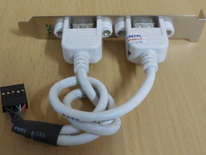 2 Port USB 2.0 Anschluss Slotblende Slot Blende Slotblech USB bracket* pz50