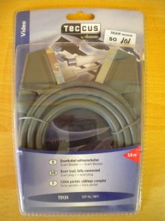 Teccus Scart Kabel 3m vollverschaltet Stecker Stecker Video TV DVD DVB-T* so101