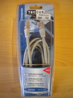 Teccus by Vivanco Computer CAT 5e Netzwerk LAN Kabel RJ45 - RJ45 2m Länge* so12