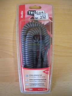 Teccus by Vivanco Audio Klinken-Spiralverlängerung 6,3mm Stecker - Buchse *so232