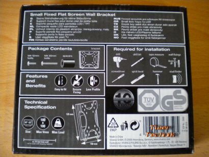 TITAN TV Wandhalterung 10-22 (25-56cm) SMALL FIXED Form max. 15KG *so245