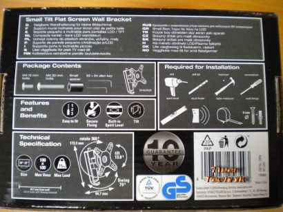 TITAN TV Wandhalterung 10-22 (25-56cm) SMALL TILT Form max. 15KG *so246