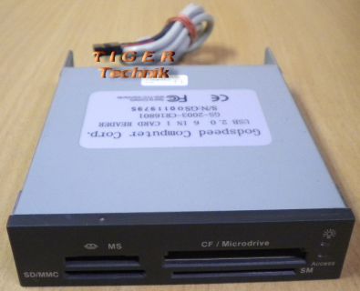 Godspeed Computer USB 2.0 GS-2003-CR16801 6in1 Kartenlesegerät schwarz* kl04