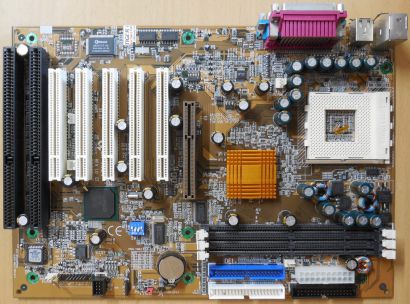 Gigabyte GA-7IXE4 Rev 1.0 Mainboard +Blende Sockel 462 2x ISA AGP PCI SDRAM*m192