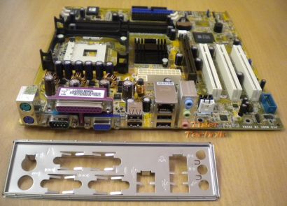 Asus P4S800-MX/S Mainboard Sockel 478 AGP x8 PCI 5.1 Audio LAN + Blende* m211