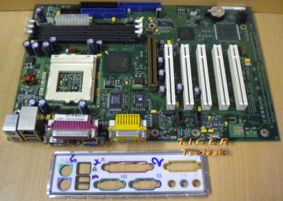 FSC D1218-A21 GS 1 Mainboard + Blende Sockel 370 VGA LAN AGP 5xPCI Audio* m214