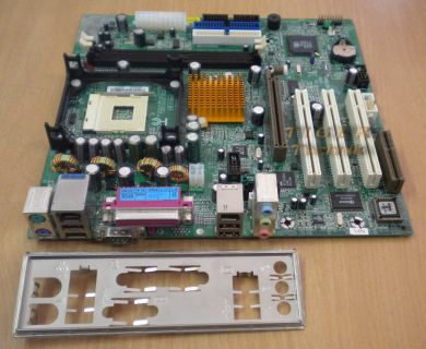 Gigabyte GA-8SIMLNF Rev 1.2 Mainboard +Blende Sockel 478 Firewire LAN Audio*m253