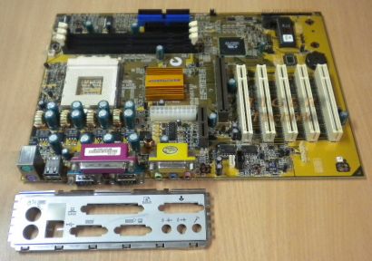 ECS Elitegroup K7VZA Rev. 1.0 Mainboard Sockel 462 AGP CNR PCI + Blende *m259