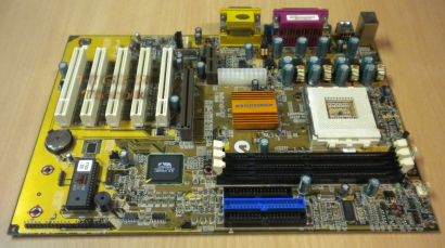 ECS Elitegroup K7VZA Rev. 1.0 Mainboard Sockel 462 AGP CNR PCI + Blende *m259