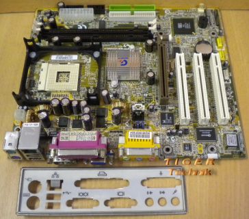 Gigabyte GA-8SMMLP Rev. 2.1 Mainboard Sockel 478 AGP PCI LAN VGA + Blende* m276