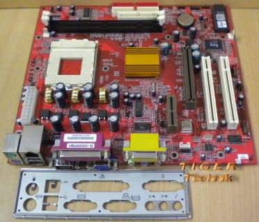 PC Chips M810LM Rev. 7.1A Mainboard Sockel 462 AMR AGP PCI + Blende* m279