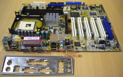 Asus P4PE Rev. 1.03 Mainboard Sockel 478 AGP PCI LAN 2x Seriell + Blende* m287