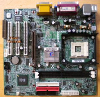 Gigabyte GA-8SIML Rev. 2.0 Mainboard Sockel 478 AGP PCI VGA LAN + Blende* m312