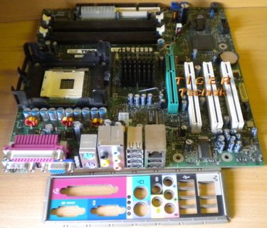 Dell 0F4491 Rev A00 Mainboard +Blende Sockel 478 VGA LAN Audio SATA AGP8X* m297